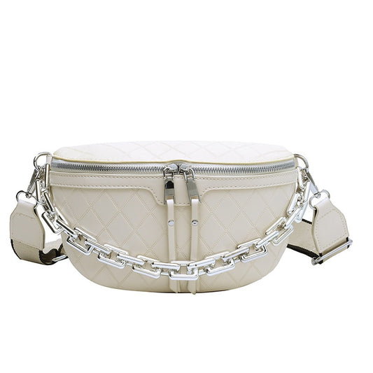 Thick Chain Waist Bag Women Luxury Leather Fanny Pack Female Fashion
