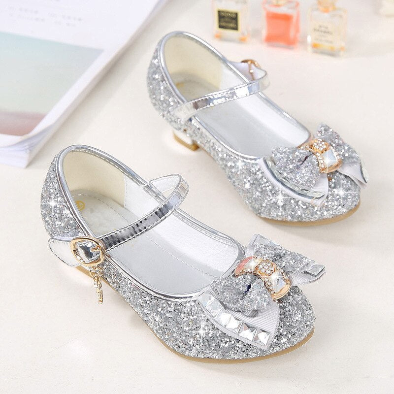 Spring Crystal Children Shoes Girls Princess Shoes Glitter Baby Dance