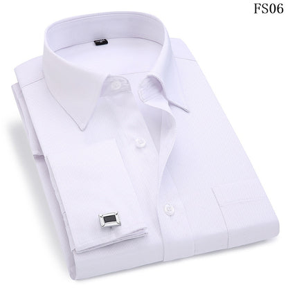 Striped For Men French Cufflinks Casual Dress Shirts