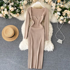 Dresses For Women Strapless Ribbed Knitted Bodycon Dress Women