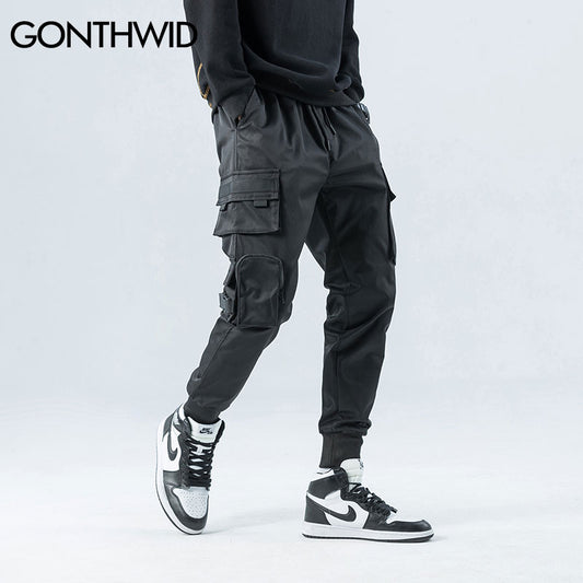 Side Zipper Pockets Cargo Harem Joggers Pants  Male Pants