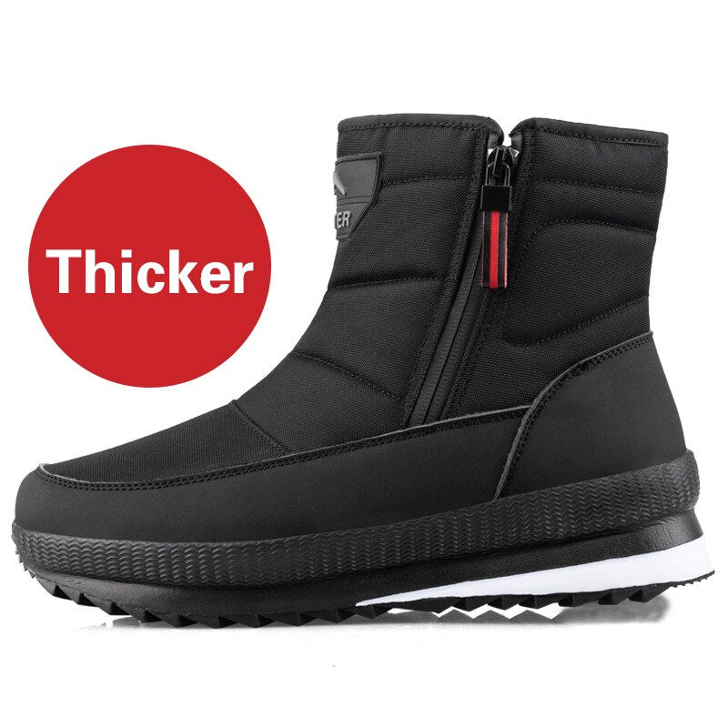 Men Winter Snow Boots Male Fur Ankle Boots Men Shoes Warm Plush Men