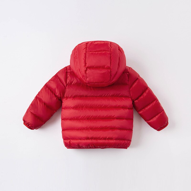 winter baby girls down cartoon coat zipper hooded outerwear