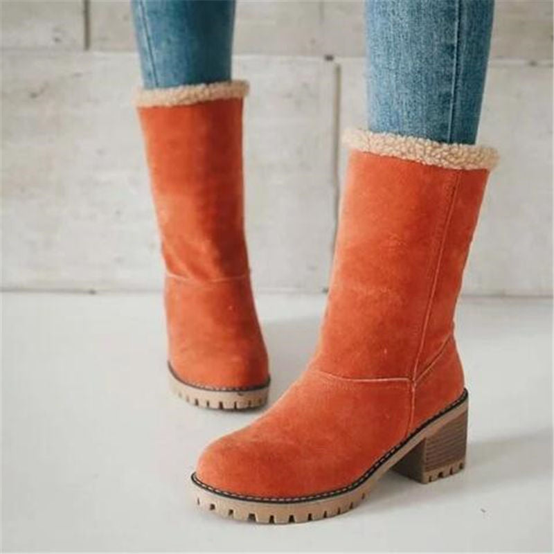 Women Winter Fur Warm Snow Boots Ladies Warm wool booties Ankle Boot