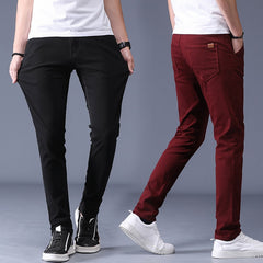 Classic Men & Khaki Casual Pants Business Fashion Slim Fit Cotton