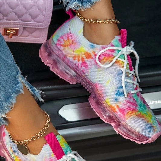 Women Sneakers Trends Autumn Stretch Fabric Ladies Breathable Cas