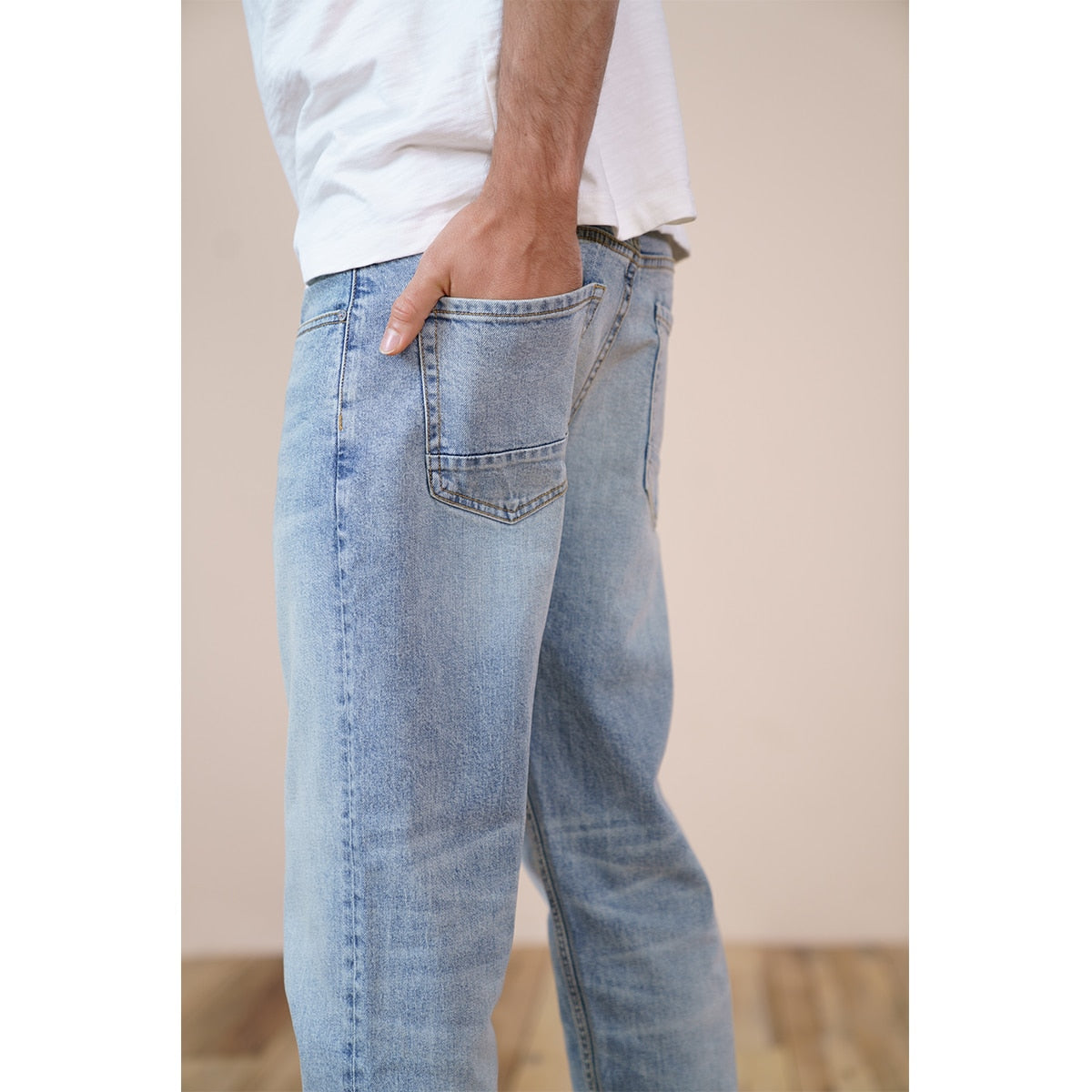 SIWMOOD Autumn Summer Environmental laser washed jeans