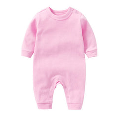 Soft Cotton Newborn Baby Rompers Full Sleeve Infant Boy Girl Solid Color Jumpsuit Basic Clothing Pajamas Outfits