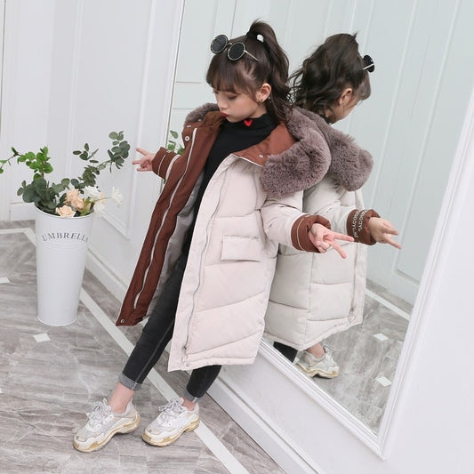 Fashion Girls clothing Winter Warm down Cotton Jackets Children