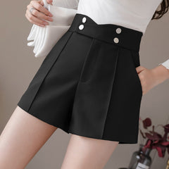 Suits Shorts Women Summer High Waist Solid Black Office