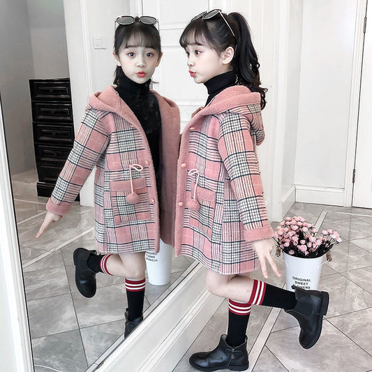Fashion Design Autumn Winter parka Girl Hairy clothes Long Woolen Coat