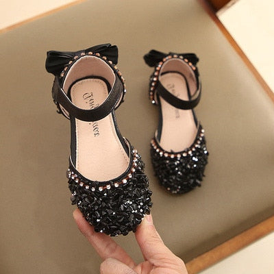 Children Princess Shoes Baby Girls Flat Bling Leather Sandals Fashion