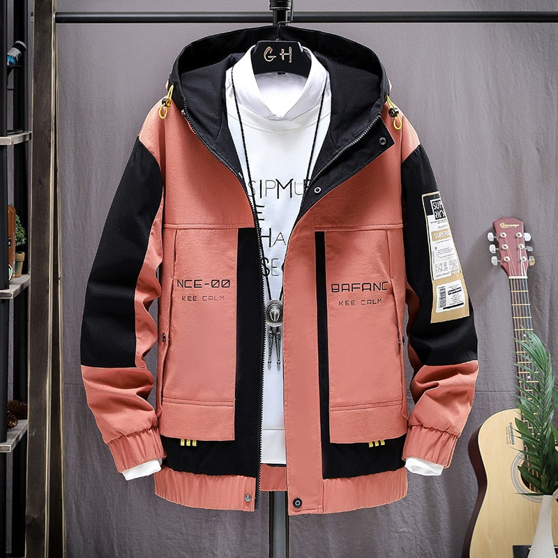 EAEOVNI Fashion Mens Hooded Jacket Japanese Streetwear Autumn Winter Jacket