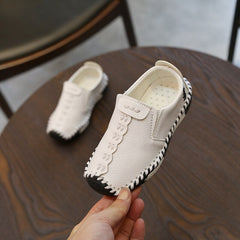 Children England Style Boys Leather Shoes Baby Fashion Sewing Casual