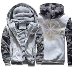 Winter Thick Mens Hoodies Viking Printing Male Jacket Hip Hop Brand