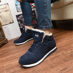 Men Shoes Winter Sneakers Suede Leather Tennis Trainers Mens Footwear Warm