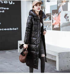 Winter Down Cotton Jackets Women Clothes Long Parkas Slim Hooded