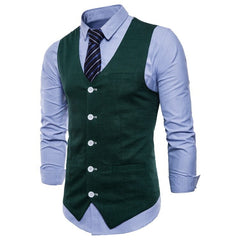 Casual Cotton Linen Mens Suit Vest Slim Fit Single Breasted Sleeveless Waistcoat