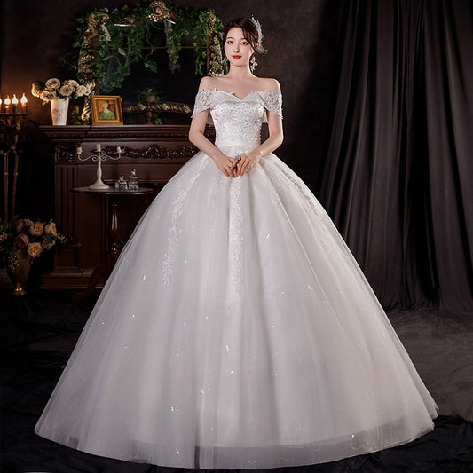 White Bridesmaid Dresses: Ball Gown Wedding Dresses Off The Shoulder Wedding Gowns