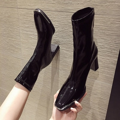 Women shoes ankle boots autumn thick heel high heel non-slip