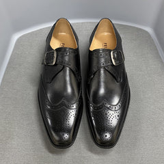 Size 6-13 Luxury Dress Shoes Men Genuine Leather Italian Wingtip Oxford Shoes