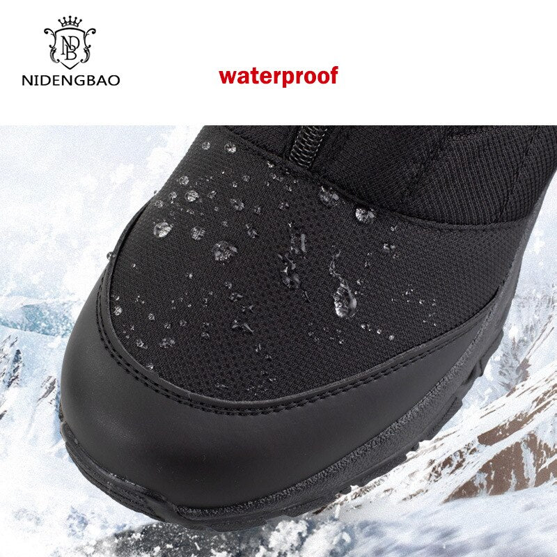 Winter Boots Men High-top Water-resistant Cotton Shoes Male Plus