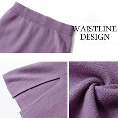 High Elastic Waist Women Long Skirt Knitted Pencil Skirt Wool Autumn Split Skirts