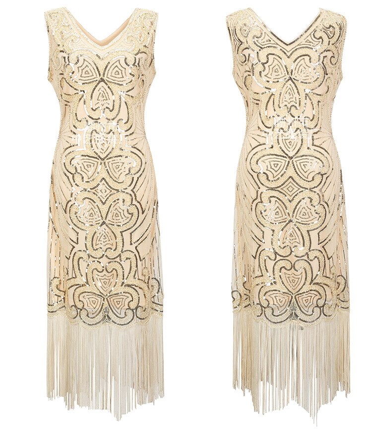 Homecoming Dresses: Women Prom Gowns Tea Length Sleeveless Robes Sequins V Neck