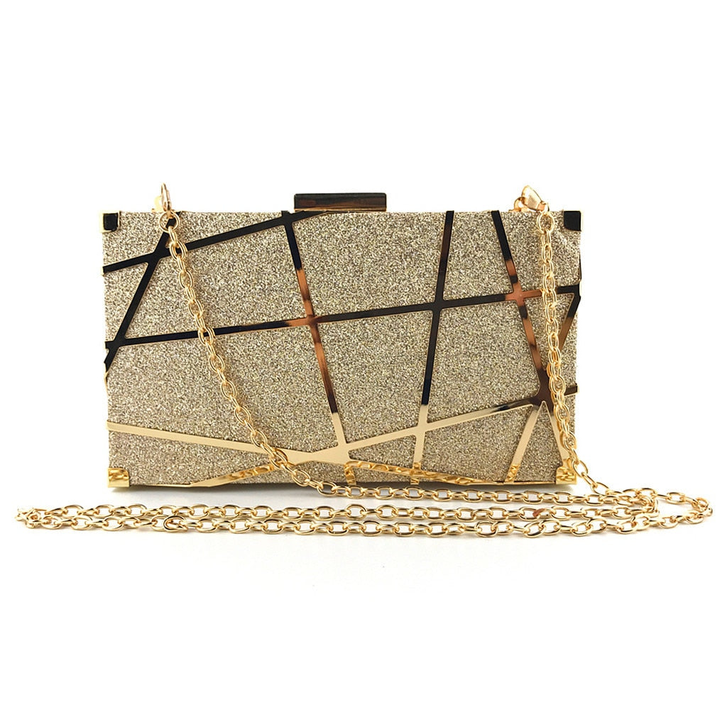 Luxury Evening Bag Women Party Banquet Glitter Bag Gold Wedding Clutches