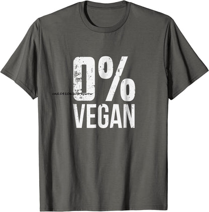 Zero Percent Vegan Funny BBQ Carnivore Meat Eater T-Shirt Top T-shirts for Men