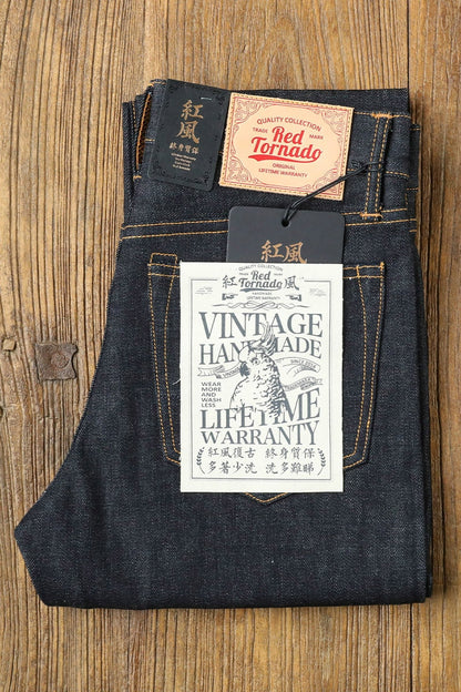 Heavy Weight Indigo Selvage Washed mens jeans