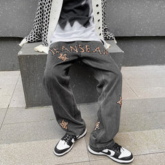 Men Y2k Tie Dye Baggy Jeans Pants Mens Vintage Japanese Streetwear Denim