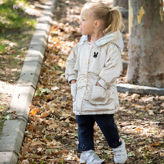 winter baby girls fashion cartoon hooded down coat children