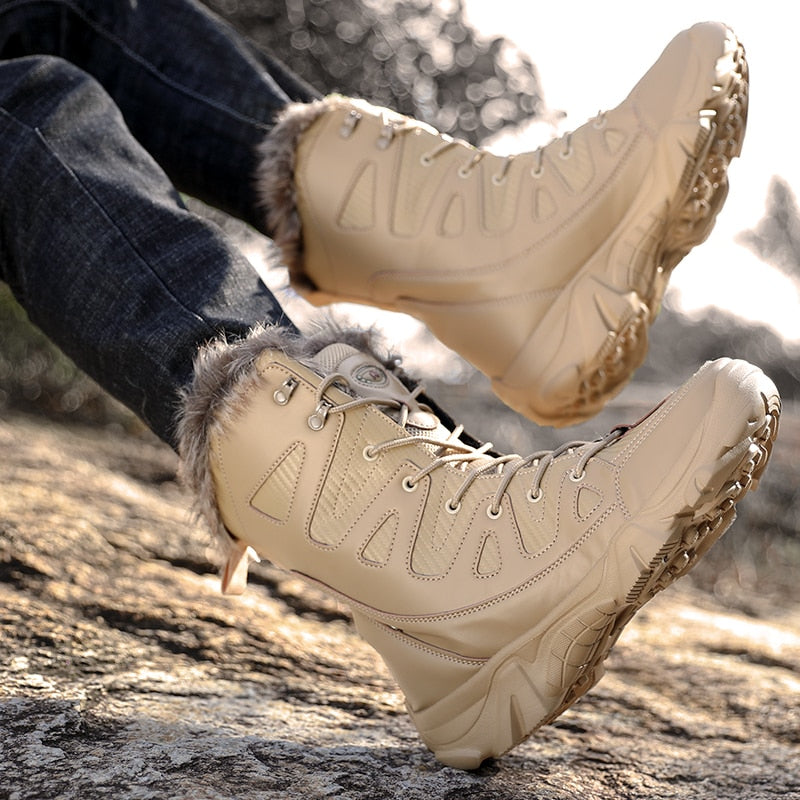 Winter Men Boots Large Size Plush Warm Snow Boots Outdoor Fashionable