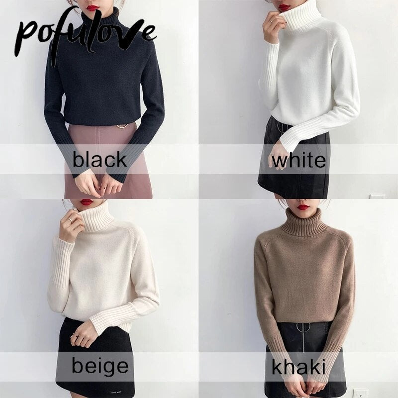 Women's Sweater Turtleneck Trending Sweater Fashion Top