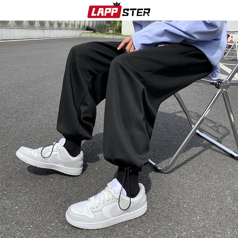 Men Japanese Streetwear Solid Baggy Joggers Pants Man