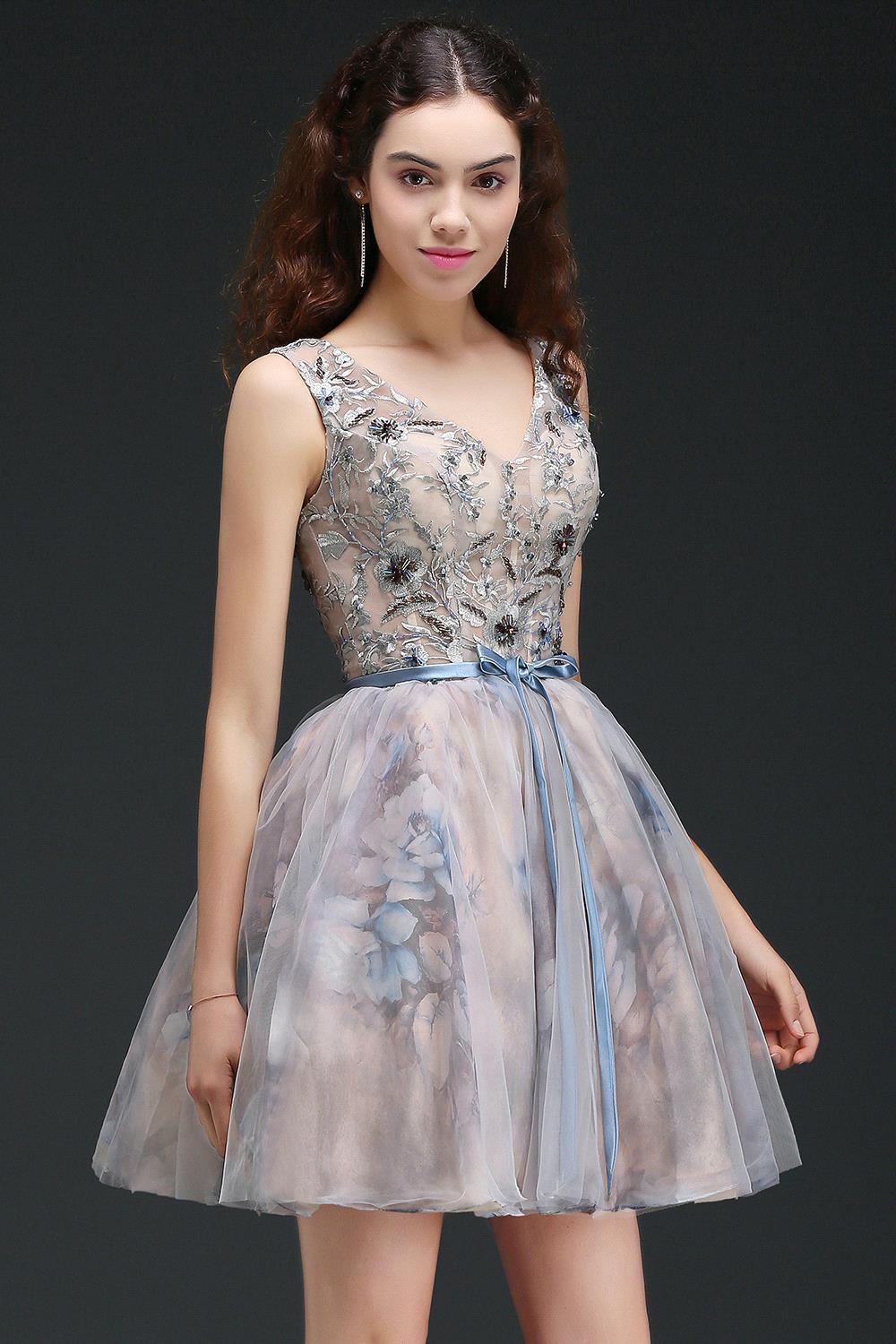 Homecoming Dresses: Prom Dresses Vestidos De Festa Lace Embroidery Dress