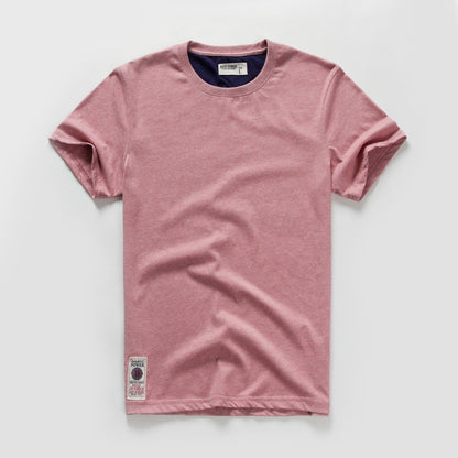 T-shirt Cotton Solid Color t shirt Men Causal O-neck Basic Tshirt Male