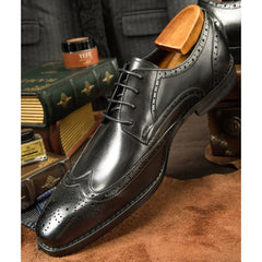 High Quality Luxury Handmade Dress Shoes Men Lace-Up Derby Shoes