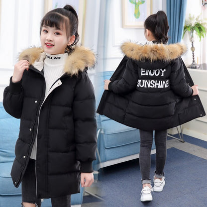 Girl Winter Jacket Kids Outdoor Warm Coat Thick Parka Children Clothing