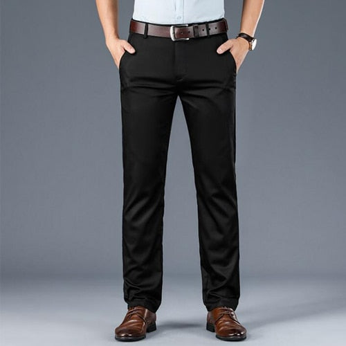 Spring summer men's pants business high quality brand stretch straight pants