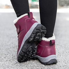 Nine o'clock Winter Couple Casual Boots Stylish Leather High-top Sneaker