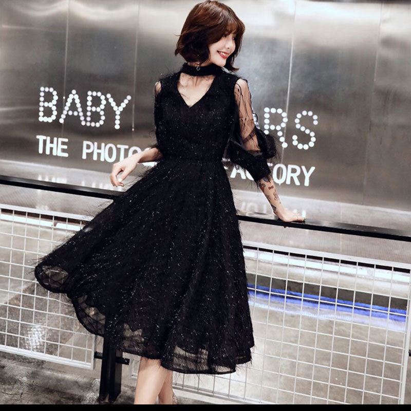Homecoming Dresses: Evening Dresses V-Neck A-Line Lace Prom