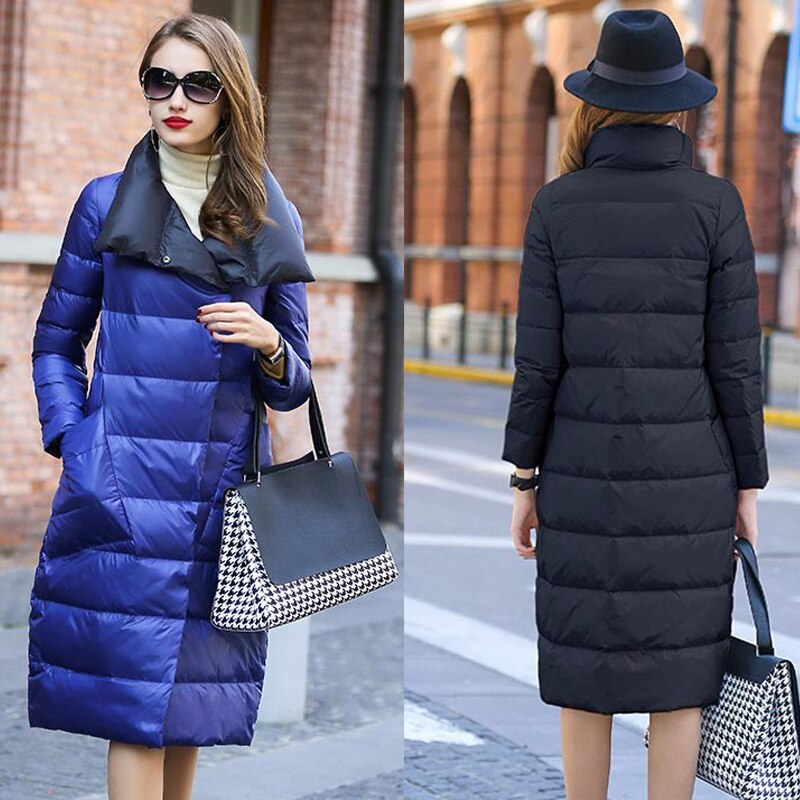 Down Jacket Women Winter Long Thick Double Sided