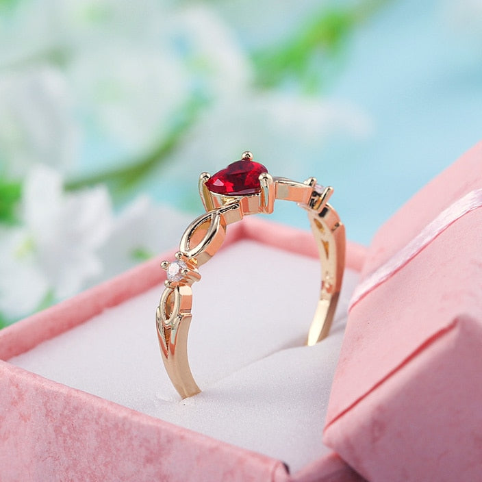 Simple Heart Ring For Women Female Cute Finger Rings Romantic