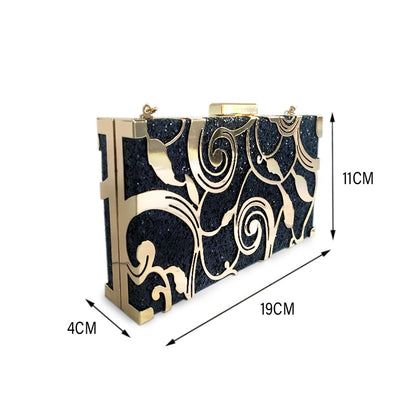 Luxury Evening Bag Women Party Banquet Glitter Bag Gold Wedding Clutches
