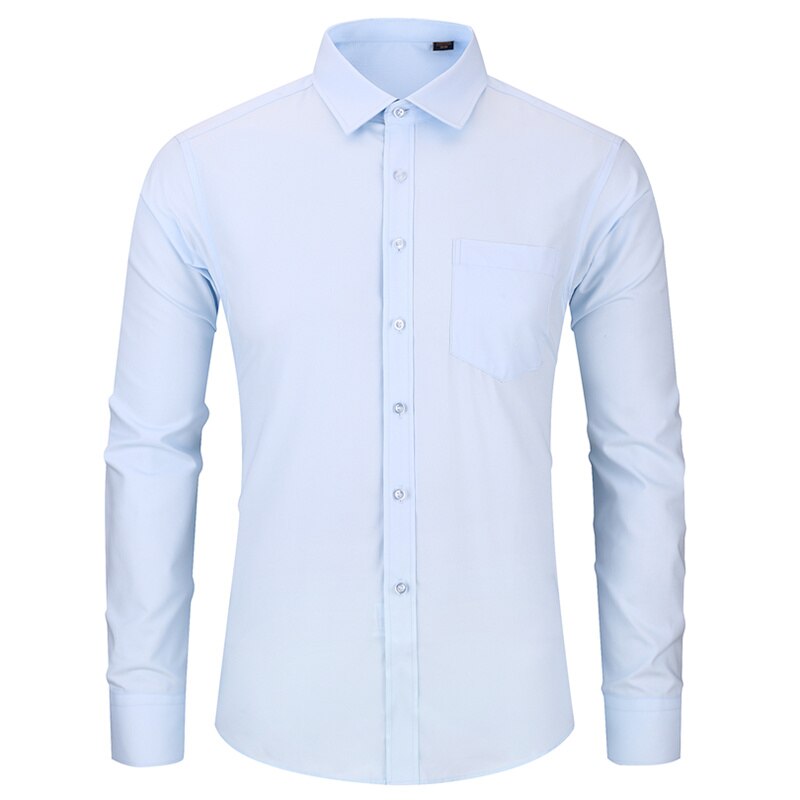 High Quality Non-ironing Men Dress Long Sleeve Shirt Solid Male