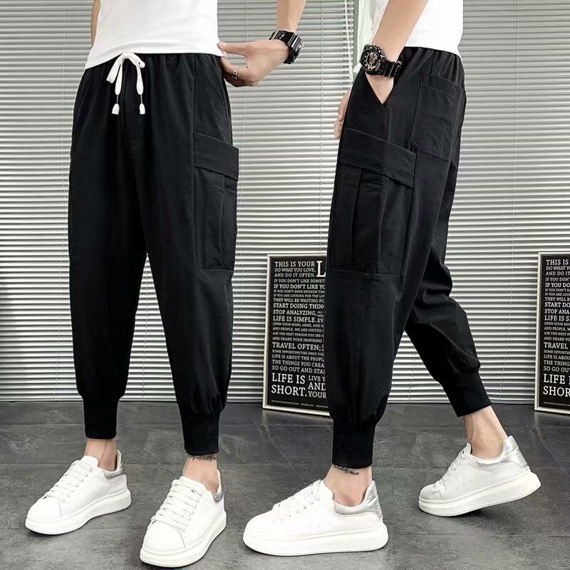 Black Cargo Pants Joggers Men Harajuku Swag Streetwear Military Techwear
