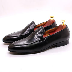 Men Penny Loafers Leather Shoes Genuine Leather Elegant Wedding