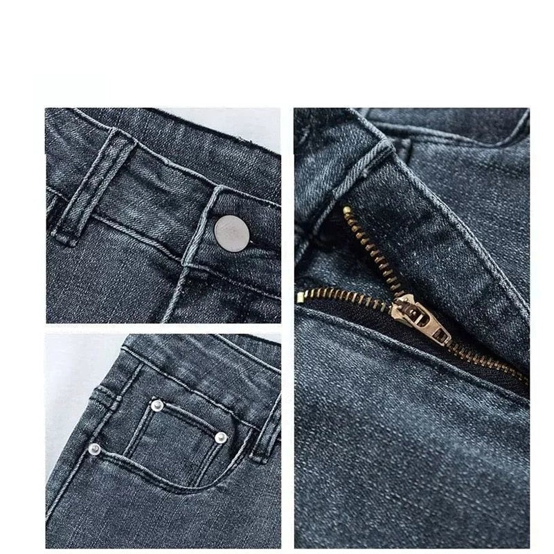 Women Jeans Autumn Elastic Pencil Trousers High Waist Ladies Tight Clothing